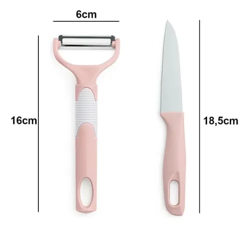2-Piece Ergonomic Stainless Steel Peeler & Knife Set with Blade Cover